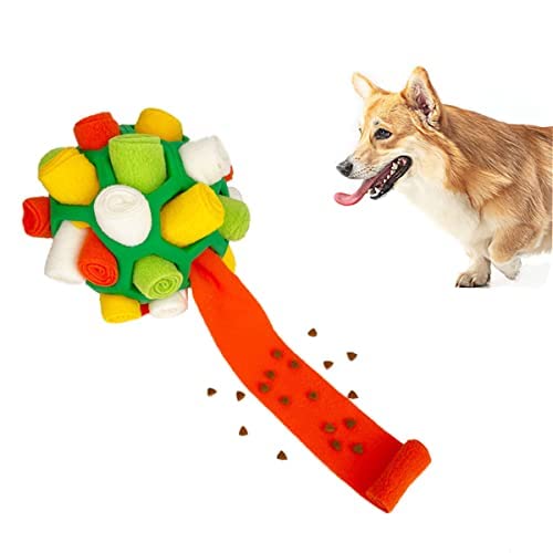 JIAWEIIY Interaktiver Hundespielzeugball, Kauspielzeug für Hunde, Futtermatte, Schnüffelball für Hunde, natürliche Futtersuche, Stimulationsspielzeug für kleine, mittelgroße Haustiere (B) (A)