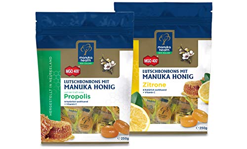 Manuka Health - Manuka Honig Lutschbonbons, Propolis und Zitrone, je 250g, 2er Pack