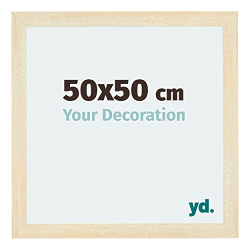 yd. Your Decoration - 50x50 cm - Bilderrahmen von MDF mit Acrylglas - Antireflex - Ausgezeichneter Qualität - Sand Gewischt - Fotorahmen - Mura,