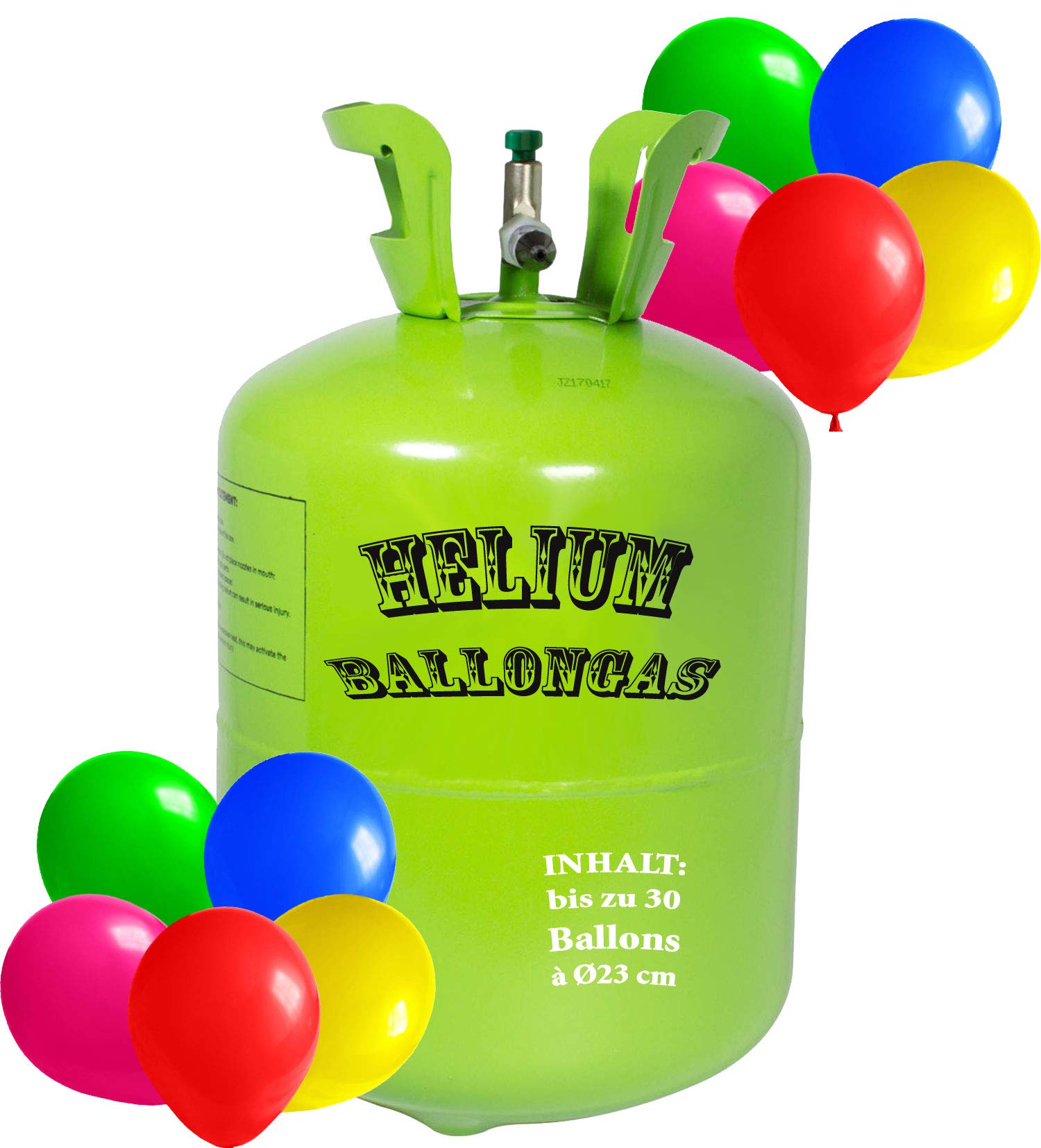 Premium Helium Ballongas Tank XL - 1x Heliumflasche für 30 Balloons à 23cm Helium Luftballon Gas (30 Ballons à 23cm)