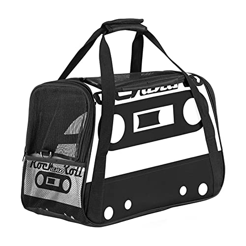 Haustier-Transporttasche mit Audio-Kassettenband, weiche Seiten, für Katzen, Hunde, Welpen, bequem, tragbar, faltbar, für Fluggesellschaften zugelassen