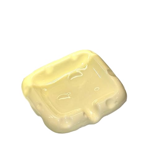 Seifenschale, hochwertige Käse-Seifenaufbewahrungsbox aus Keramik. Geeignet für Schlafsäle, Badezimmer, Toiletten usw. (Weiß)