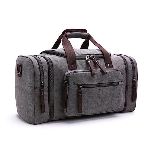 RHAIYAN Weiche Canvas-Herren-Reisetaschen, Handgepäck-Taschen, Herren-Seesack, Reisetasche, Wochenendtasche, hohe Kapazität (Color : Dark Gray)