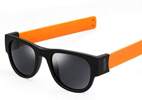 NIUASH Sonnenbrille polarisiert Kreative Faltbare Männer Frauen Sonnenbrille Armband Slappable Sonnenbrille Armband Brille-Orange