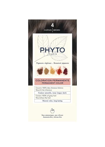 Phyto Color Permanent Color-Treatment Ultra Shine with Botanical Pigments - Colour : N°4 : Chestnut