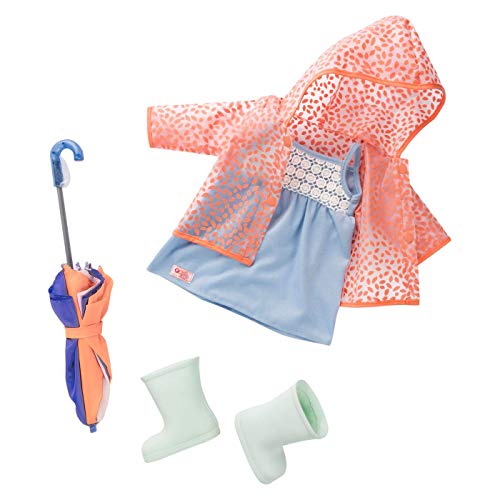 Our Generation – Regenmantel Puppenkleidung – Regenschirm Accessoire – 46 cm Puppenkleidung – Rollenspiel – Spielzeug für Kinder ab 3 Jahren – Rainy Day