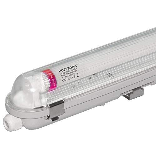 HOFTRONIC - 10er LED-Feuchtraumleuchte 150 cm 6000K Kaltweiß 30W 5250lm 175lm/W Flimmerfrei Verlinkbar T8 Werkstattlampe IP65 Wasserfest Wannenleuchte Leuchte für Garage Keller Bad Büro Warenhaus