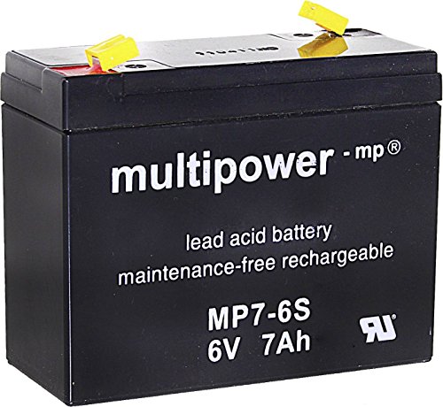 MultiPower MP7-6S 300402 Bleiakku 6V 7Ah Blei-Vlies (AGM) (B x H x T) 116 x 99 x 50mm Flachstecker 4