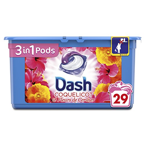 Dash 2-in-1 Dash 3-in-1 Waschmittel in Kapseln, Mohnblume/Kirschblüten, 29 Waschgänge