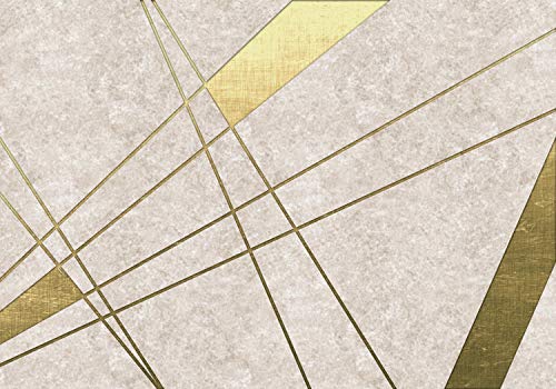 wandmotiv24 Fototapete Abstrakt Gold Linien XXL 400 x 280 cm - 8 Teile Fototapeten, Wandbild, Motivtapeten, Vlies-Tapeten Modern, Textur, Flächen M1134