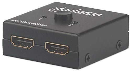Manhattan 207850 4K bi-direktionaler 2-Port HDMI-Splitter/Switch "4K 30Hz", manuelle Auswahl, passiv Schwarz