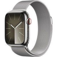 APPLE Watch Series 9 GPS + Cellular 41mm Silver Stainless Steel Case with Silver Milanese Loop (MRJ43QF/A)