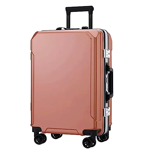 POCHY praktisch Koffer Koffer mit Spinner-Rädern, Handgepäck, Zwei USB-Ladeanschlüsse, Aluminiumrahmen-Koffer, großes Fassungsvermögen leicht zu bewegen