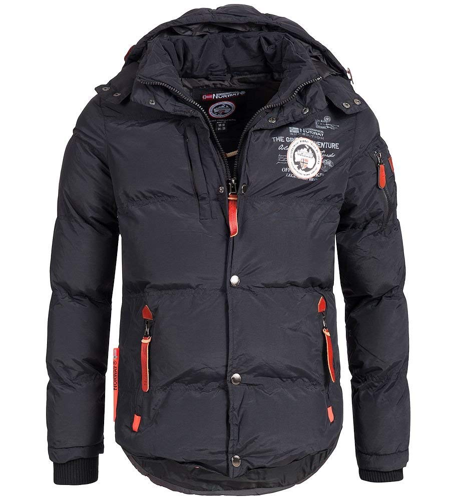 Geographical Norway Herren Parka Jacke Verveine Kapuze Patches WU5932H/GNO Größe L Farbe black