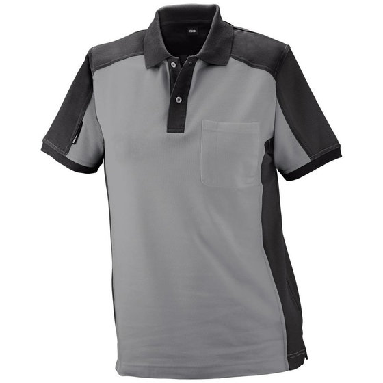 FHB - Polo-Shirt KONRAD grau/schwarz, Größe 3XL