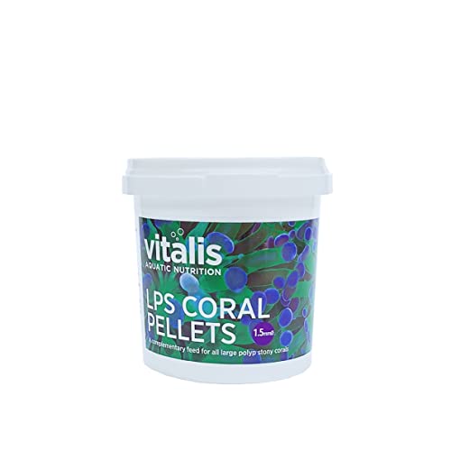 Vitalis LPS Coral Pellets Fischfutter Aquarium (60g) Fischfutter Aquarium Pellets für alle Korallenarten - hochverdaulich und ausgewogen - Vitamine und Mineralien