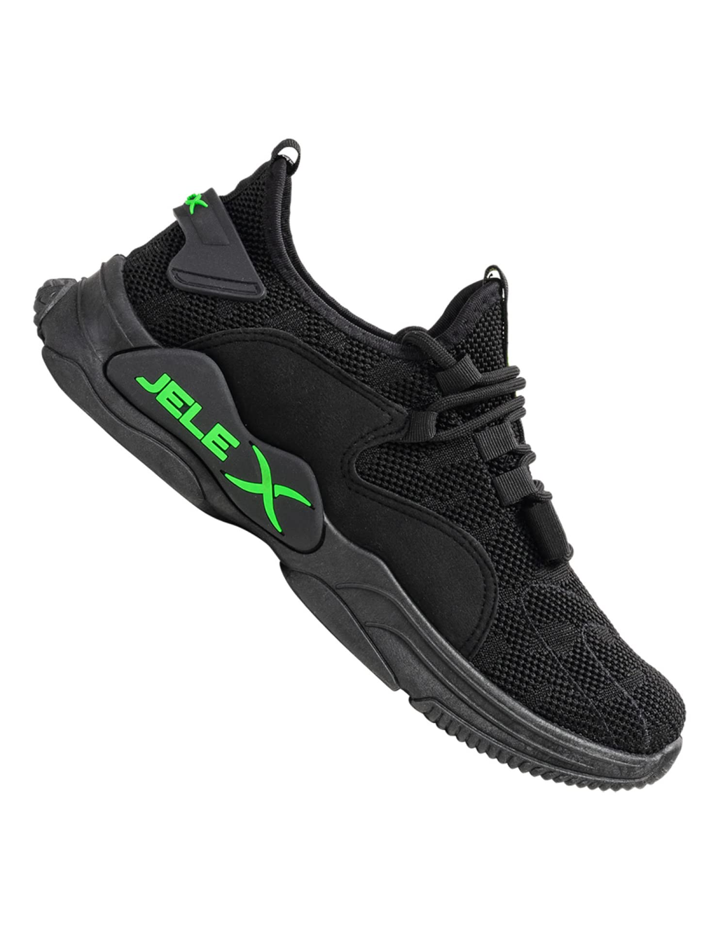 JELEX Performance Herren Sneaker in grau/schwarz. Atmungsaktive Sportschuhe mit Mesh-Obermaterial und Rutschfester Sohle. (eu_Footwear_Size_System, Adult, Numeric, medium, Numeric_46)