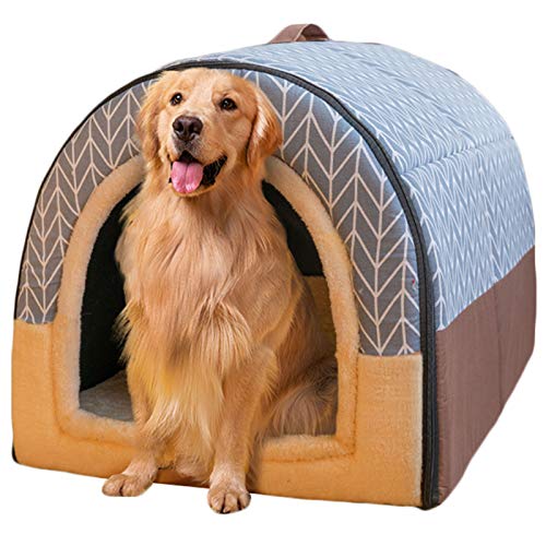 Haustierbett, Großer Hund Hundehütte Winter Warm halten Waschbar Innen Luxus Hundehütte Vier Jahreszeiten Hundehöhle Iglu,F,L60*47 * 45cm