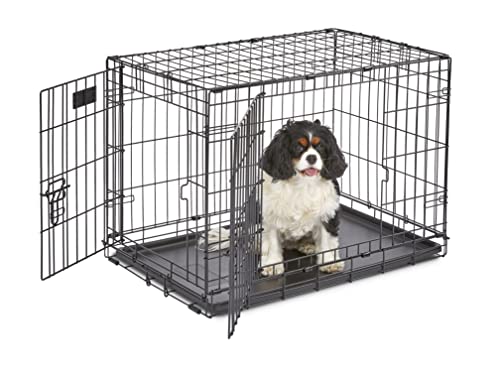 YEKE Midwest Homes for Pets Midwest iCrate Zusammenklappbare Hundebox aus Metall mit Zwei Türen, 76,20 x 48,26 x 53,34 cm