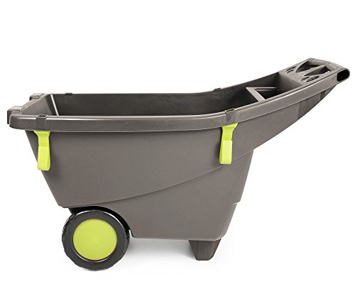 Ondis24 praktische extrem leichte stabile Schubkarre Gartenschubkarre 140 Liter in beige-braun aus Kunststoff sicherer Stand große Räder