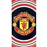 Manchester United FC Offizielles Pulse-Design-Handtuch Gr. Einheitsgröße, schwarz/rot/weiß