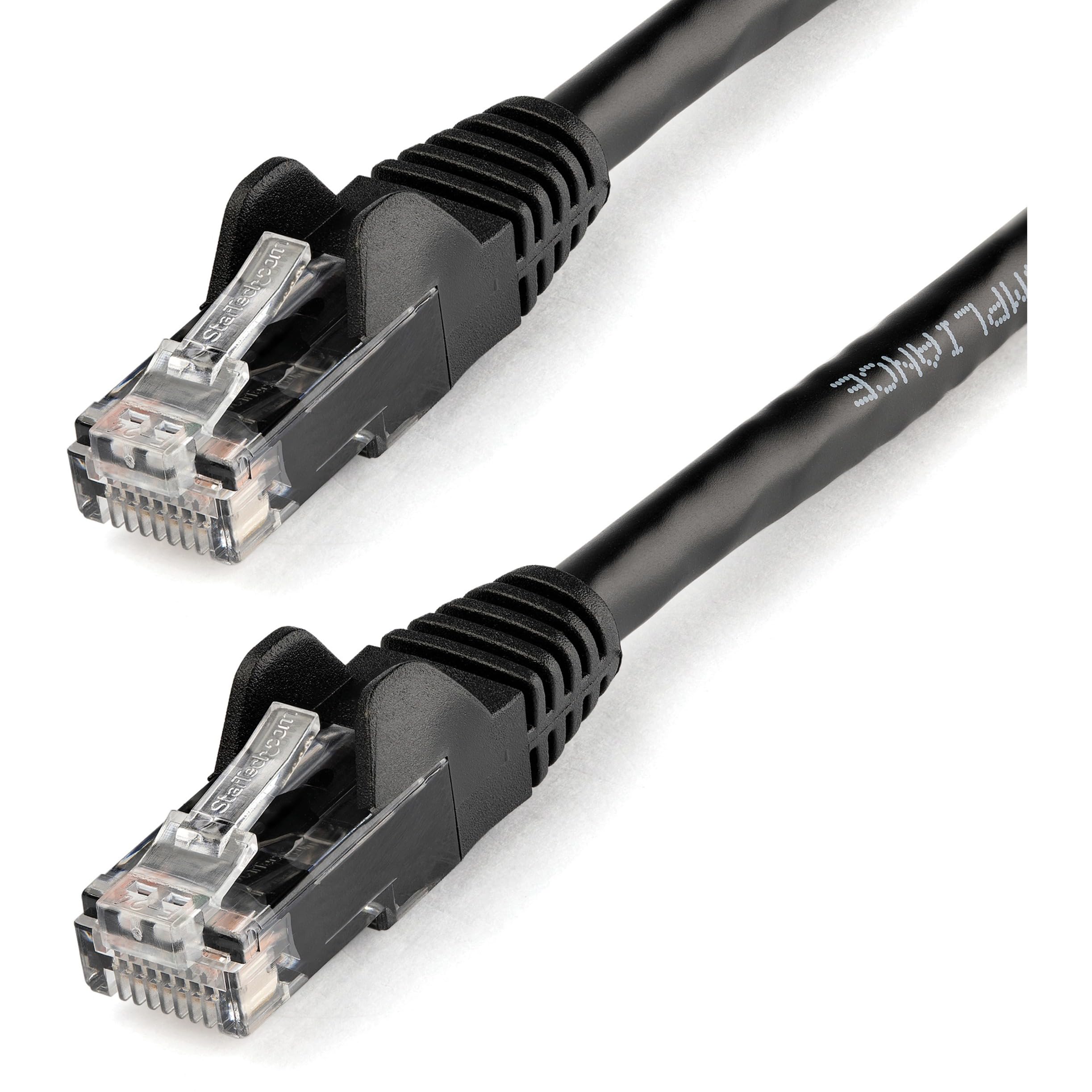 StarTech.com CAT6 Ethernet-Kabel, 22,9 m, schwarz, CAT 6 Gigabit Ethernet-Draht, 650 MHz, 100 W, PoE, RJ45, UTP, Netzwerk/Patchkabel, snagless w/Zugentlastung Fluke getestet/Verkabelung ist