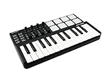 Omnitronic KEY-288 MIDI-Controller | USB-MIDI-Controller mit 25 Tasten, 8 Pads, je 4 Regler und Fader, für Musiker, Produzenten und DJs | Extrem leicht und kompakt für Laptoptasche oder Rucksack