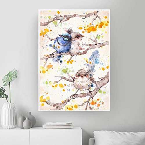 Danjiao Moderne Aquarell Tier Vögel Kolibri Spatz Leinwand Malerei Poster Und Druck Wandkunst Bild Für Wohnzimmer Wohnkultur Schlafzimmer 50x75cm