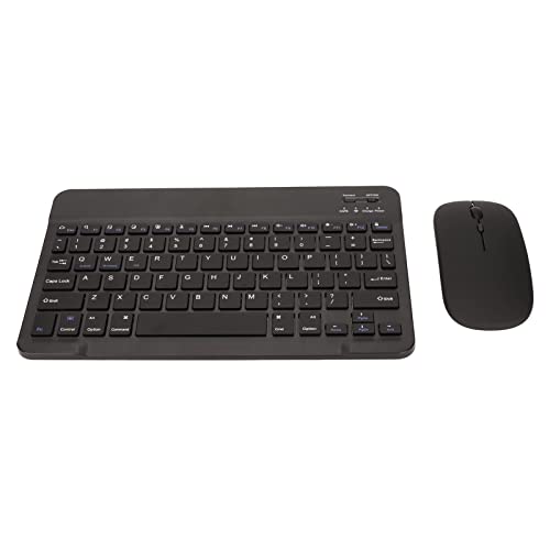 Silent Kabelloses Tastatur Maus Set, Dual Modi 800/1200/1600 DPI BT Verbindung 2,4 GHZ Tragbare Schwarze Tastatur Maus Kombination, Scherenschalter, Stummschalttaste für Tablet Laptop