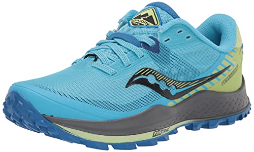 Saucony Women's Peregrine 11 Trail Running Shoe, ROYAL/LIMELIGHT, 6.5