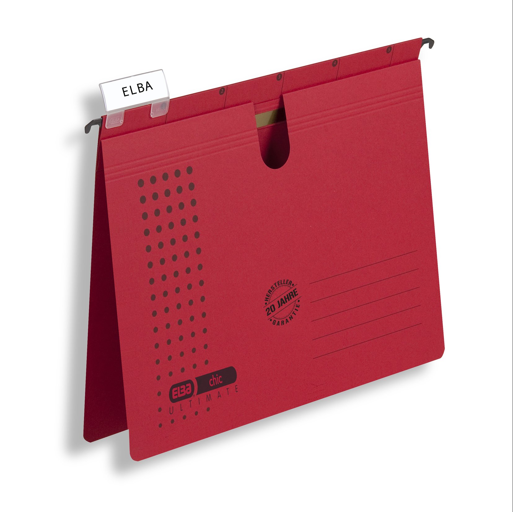 ELBA Hängehefter chic für A4, aus Karton, rot, 25er Pack