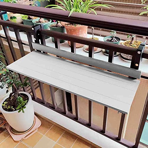 FLYIFE Decktisch Balkon-Stehtisch für Geländer, Balkontisch zum Aufhängen, 80 x 26 cm/31,4 x 10,2 Zoll, leichte klappbare Beistelltische für den Außenbereich, an der Wand montierte Hängetische für