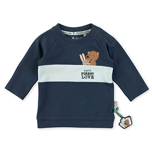 Sigikid Baby-Jungen Langarmshirt aus Bio-Baumwolle T-Shirt, dunkelblau/hellblau, 62