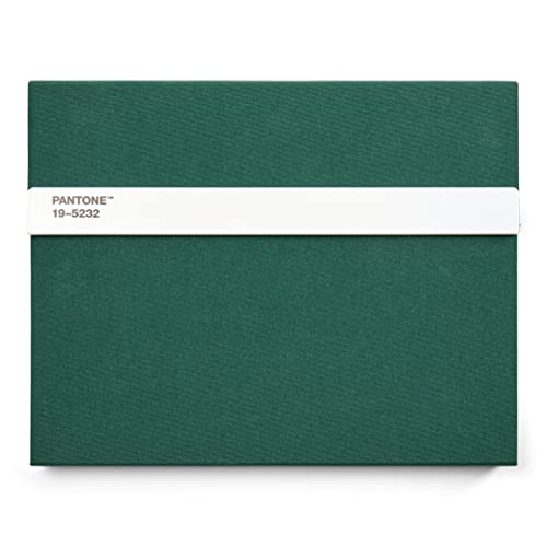 PANTONE Notizbuch liniert, mit Stift und Lineal, 160 Seiten, Außenbemaßung LxBxT 240 x 190 x 20 mm, Dark Green 19-5232