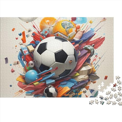 Fußball-Elemente für Erwachsene, Spaß, 500 Teile, Puzzle, Stressabbau-Spielzeug, Spielzeug, Intellektuelles Spiel, Bildungsspiel, Heimdekoration, hochwertig und langlebig, 500 Stück (52 x 38 cm)