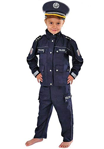 WiMi Polizei Kinder Kostüm 98-104 blau für Fasching Karneval Polizist