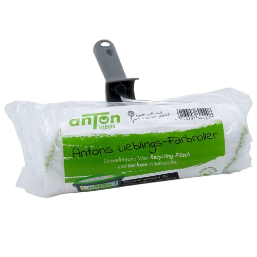 AntonWeiss® Recycling Farbroller 3er Pack | umweltfreundlich | Universal | 29x19x6 cm | Tierfreie Inhaltsstoffe | für die nachhaltige Renovierung