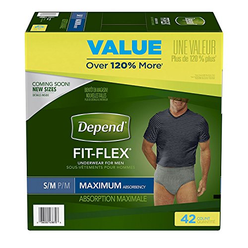 Depend Maximum Absorbency Underwear for Men, Small/Medium, 42 Count by Depend
