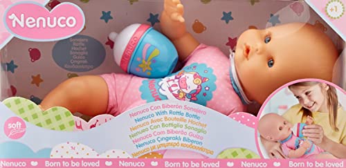 Nenuco- Babypuppe mit Rasselflasche und rosa Pyjama, für Kinder ab 1 Jahr (700014920
