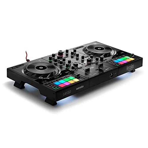 Hercules DJControl Inpulse 500 (2-Deck DJ Controller, Beatmatch Guide, IMA, 16 RGB Pads, integr. Soundkarte/Mixer, Mic-In, DJ Academy, DJUCED & Serato DJ Lite, PC/Mac)