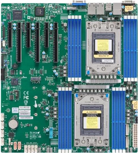 Super Micro SUPERMICRO H12DSi-N6 - Motherboard - E-ATX - Socket SP3 - 2 Unterstützte CPUs - USB3.0 - 2 x Gigabit LAN - Onboard-Grafik (MBD-H12DSI-N6-O)
