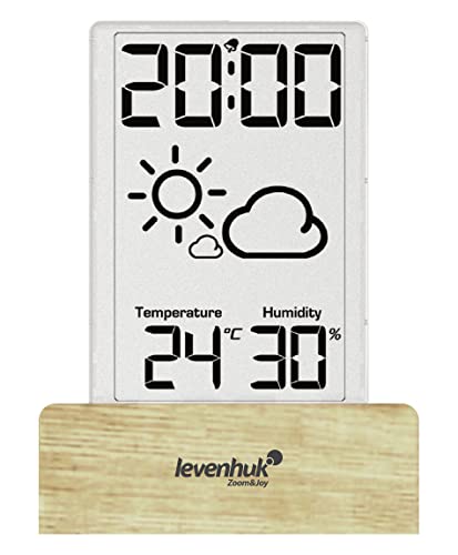 Levenhuk Wezzer Base L60 Drahtloses Digitales Thermohygrometer mit Uhr und Wettervorhersagefunktion