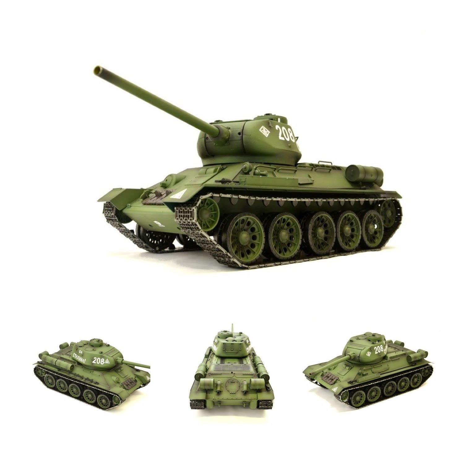ES-TOYS Ferngesteuerter Panzer Russischer T-34/85 1:16 Heng Long -Rauch&Sound + Stahlgetriebe und 2,4Ghz - V7.0