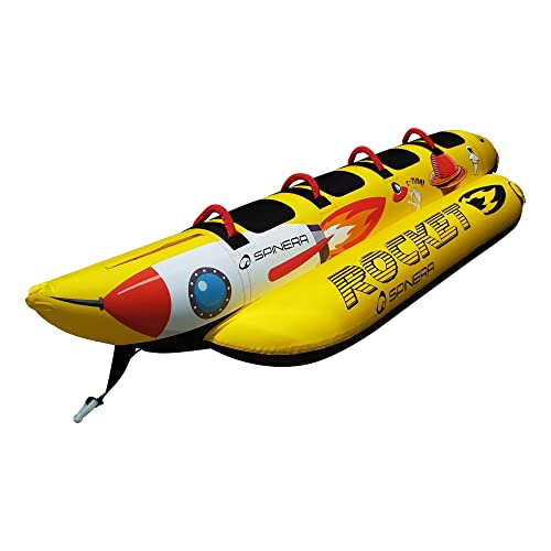 SPINERA Rocket 4 - aufblasbare Banane, Wassereifen, Wassering, Towable für 4 Personen