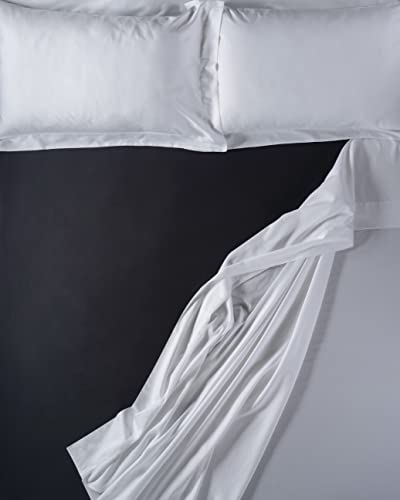 LENZUOLISSIMI - Bettwäsche aus Satin-Baumwolle, Fadenzahl 300, für Doppelbett, 160 x 200 cm,, Anthrazitgrau