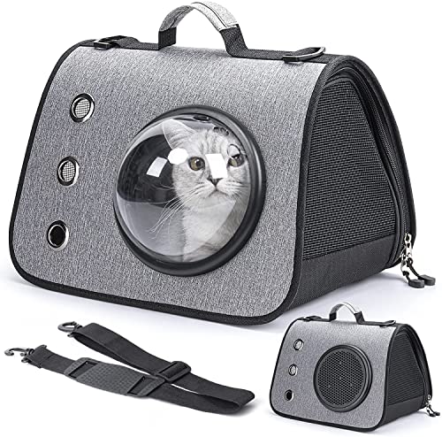 Kleintier Tragetasche, Outdoor-Reisetasche für kleine Hunde, kleine Katzen, Katzen-Reisetragetasche oder Handtasche für kleine Haustiere, Hunde, Katzen innerhalb von 13 LB (grau)