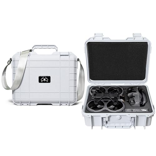 ZJRXM Koffer für DJI Avata 2 Drone und Zubehör, Hardshell Aufbewahrungs Tasche für DJI Avata 2 Drohne, Reisetasche Passend für DJI Goggles 3, RC Motion 3 und Avata 2 Zubehör, mit Tragegurt (Weiß)