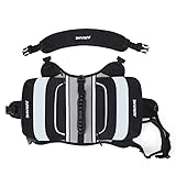 NP Hunde Satteltaschen Hundegeschirr Rucksack mit reflektierendem Band, Wasserdicht Verstellbar Kabelgeschirr Weste für Mittel Große Hunde für Wandern Reisen Camping (Schwarz)