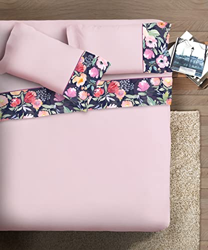 IPERSAN Komplett mit Fotorand Armonie 2 Doppelbetten Design Aquarell Hintergrund rosa Hintergrund
