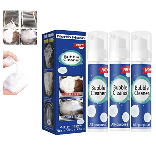 Bubble Cleaner Schaum, North Moon Bubble Cleaner, Allzweck Schaumreiniger, All-Purpose Rinse-Free Cleaning Spray for Kitchen, Oven, Stove, 100ml (3pcs)